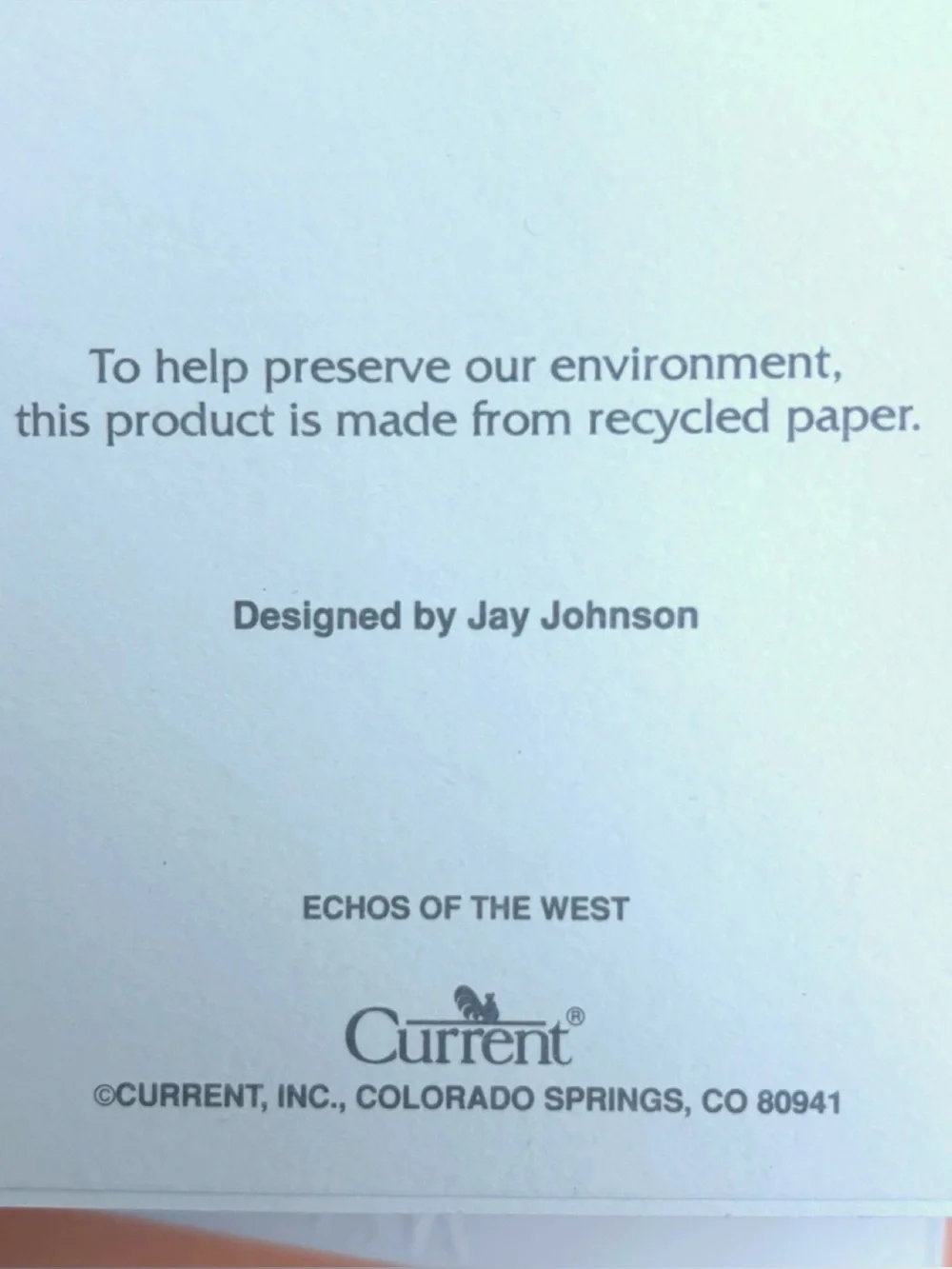 ~BUNDLE ONLY~3 VTG Current Inc Embossed Cards - Echos of the West Jay Johnson